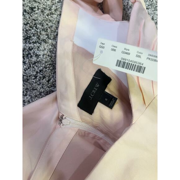 J.Crew Silk Blend Pink Tie Strap Dress Size 6 NEW Petal Pink A-Line Sweetheart - Picture 16 of 16
